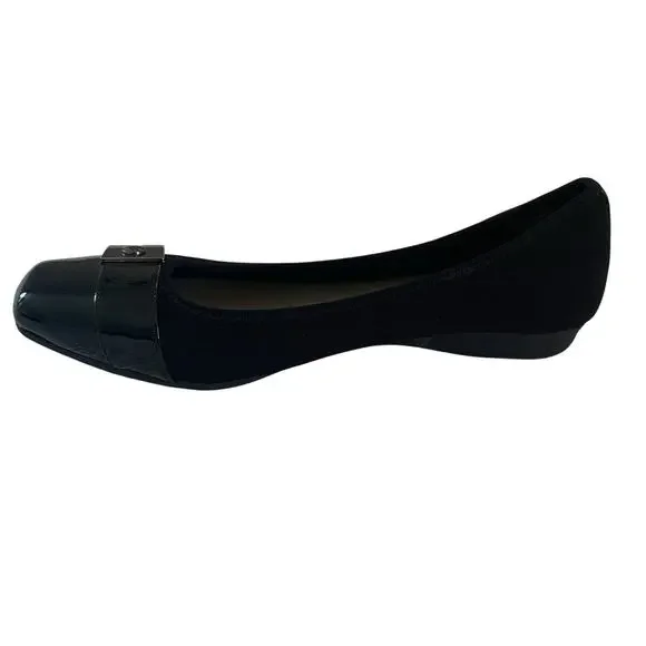 Anne Klein Black Flats with Silver Accents - Picture 4 of 10